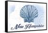New Hampshire - Scallop Shell - Blue - Coastal Icon-Lantern Press-Framed Stretched Canvas