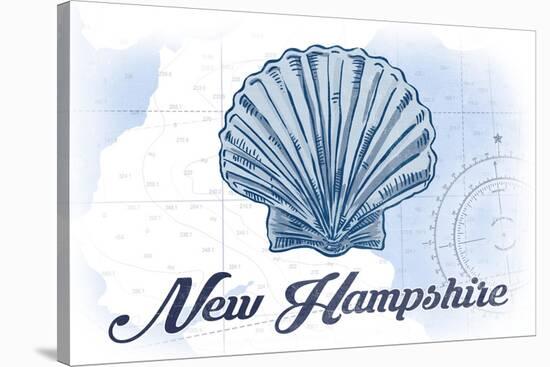 New Hampshire - Scallop Shell - Blue - Coastal Icon-Lantern Press-Stretched Canvas