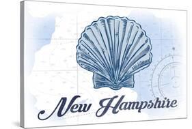 New Hampshire - Scallop Shell - Blue - Coastal Icon-Lantern Press-Stretched Canvas