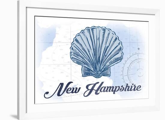 New Hampshire - Scallop Shell - Blue - Coastal Icon-Lantern Press-Framed Premium Giclee Print