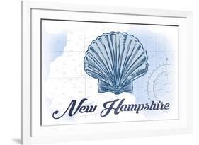 New Hampshire - Scallop Shell - Blue - Coastal Icon-Lantern Press-Framed Premium Giclee Print