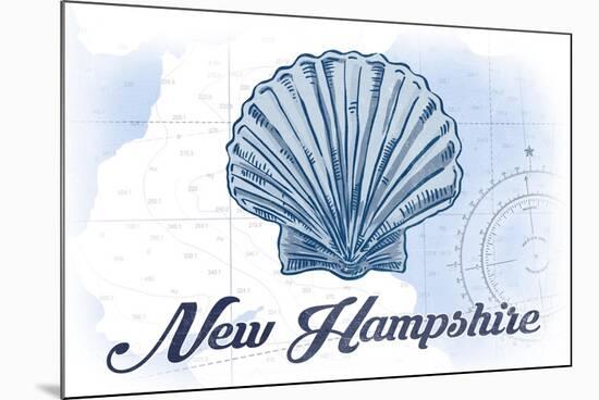 New Hampshire - Scallop Shell - Blue - Coastal Icon-Lantern Press-Mounted Premium Giclee Print