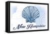 New Hampshire - Scallop Shell - Blue - Coastal Icon-Lantern Press-Framed Stretched Canvas