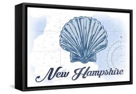 New Hampshire - Scallop Shell - Blue - Coastal Icon-Lantern Press-Framed Stretched Canvas