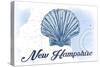 New Hampshire - Scallop Shell - Blue - Coastal Icon-Lantern Press-Stretched Canvas