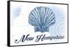 New Hampshire - Scallop Shell - Blue - Coastal Icon-Lantern Press-Framed Stretched Canvas