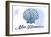 New Hampshire - Scallop Shell - Blue - Coastal Icon-Lantern Press-Framed Art Print