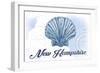 New Hampshire - Scallop Shell - Blue - Coastal Icon-Lantern Press-Framed Art Print