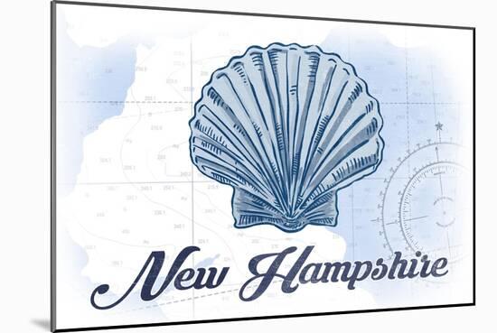 New Hampshire - Scallop Shell - Blue - Coastal Icon-Lantern Press-Mounted Art Print