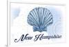 New Hampshire - Scallop Shell - Blue - Coastal Icon-Lantern Press-Framed Art Print