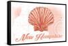 New Hampshire - Scallop Shell - Coral - Coastal Icon-Lantern Press-Framed Stretched Canvas