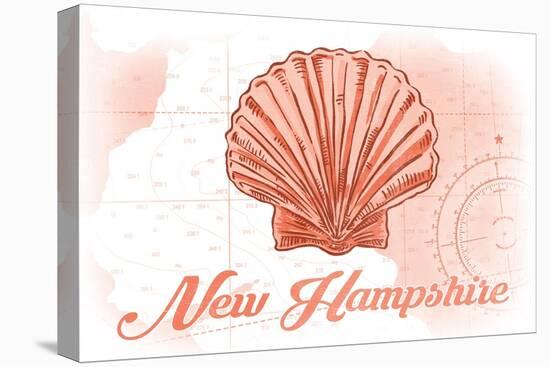 New Hampshire - Scallop Shell - Coral - Coastal Icon-Lantern Press-Stretched Canvas