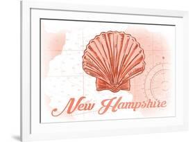 New Hampshire - Scallop Shell - Coral - Coastal Icon-Lantern Press-Framed Art Print