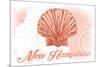 New Hampshire - Scallop Shell - Coral - Coastal Icon-Lantern Press-Mounted Art Print