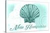New Hampshire - Scallop Shell - Teal - Coastal Icon-Lantern Press-Stretched Canvas
