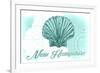 New Hampshire - Scallop Shell - Teal - Coastal Icon-Lantern Press-Framed Art Print