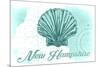 New Hampshire - Scallop Shell - Teal - Coastal Icon-Lantern Press-Mounted Art Print