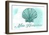 New Hampshire - Scallop Shell - Teal - Coastal Icon-Lantern Press-Framed Art Print