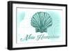 New Hampshire - Scallop Shell - Teal - Coastal Icon-Lantern Press-Framed Art Print