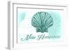 New Hampshire - Scallop Shell - Teal - Coastal Icon-Lantern Press-Framed Art Print