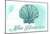 New Hampshire - Scallop Shell - Teal - Coastal Icon-Lantern Press-Mounted Art Print