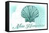 New Hampshire - Scallop Shell - Teal - Coastal Icon-Lantern Press-Framed Stretched Canvas