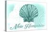 New Hampshire - Scallop Shell - Teal - Coastal Icon-Lantern Press-Stretched Canvas