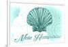 New Hampshire - Scallop Shell - Teal - Coastal Icon-Lantern Press-Framed Art Print