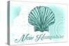 New Hampshire - Scallop Shell - Teal - Coastal Icon-Lantern Press-Stretched Canvas