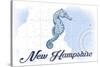 New Hampshire - Seahorse - Blue - Coastal Icon-Lantern Press-Stretched Canvas