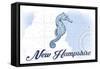 New Hampshire - Seahorse - Blue - Coastal Icon-Lantern Press-Framed Stretched Canvas