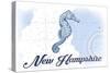 New Hampshire - Seahorse - Blue - Coastal Icon-Lantern Press-Stretched Canvas