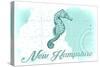New Hampshire - Seahorse - Teal - Coastal Icon-Lantern Press-Stretched Canvas
