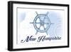 New Hampshire - Ship Wheel - Blue - Coastal Icon-Lantern Press-Framed Art Print