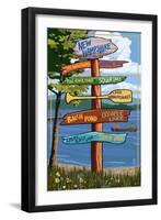 New Hampshire - Sign Destinations-Lantern Press-Framed Art Print