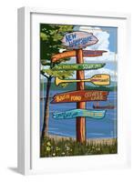New Hampshire - Sign Destinations-Lantern Press-Framed Art Print