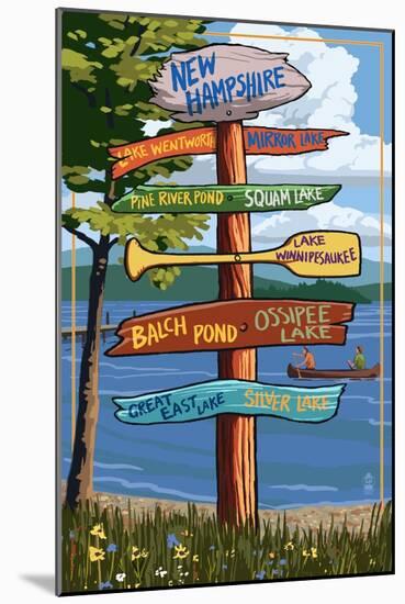 New Hampshire - Sign Destinations-Lantern Press-Mounted Art Print