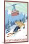 New Hampshire - Skier and Tram-Lantern Press-Mounted Art Print