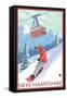 New Hampshire - Snowboarder and Tram-Lantern Press-Framed Stretched Canvas