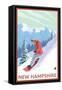 New Hampshire - Snowboarder Scene-Lantern Press-Framed Stretched Canvas