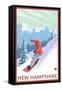 New Hampshire - Snowboarder Scene-Lantern Press-Framed Stretched Canvas