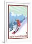 New Hampshire - Snowboarder Scene-Lantern Press-Framed Art Print