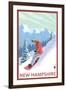 New Hampshire - Snowboarder Scene-Lantern Press-Framed Art Print