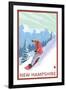 New Hampshire - Snowboarder Scene-Lantern Press-Framed Art Print