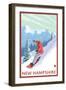 New Hampshire - Snowboarder Scene-Lantern Press-Framed Art Print