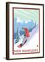 New Hampshire - Snowboarder Scene-Lantern Press-Framed Art Print