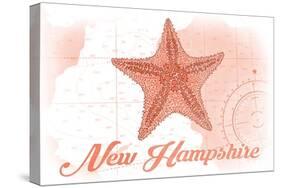 New Hampshire - Starfish - Coral - Coastal Icon-Lantern Press-Stretched Canvas