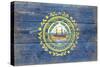 New Hampshire State Flag - Barnwood Painting-Lantern Press-Stretched Canvas