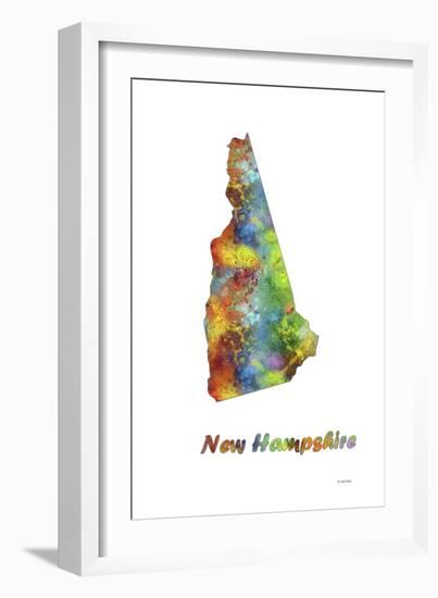 New Hampshire State Map 1-Marlene Watson-Framed Giclee Print