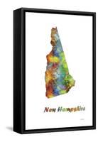 New Hampshire State Map 1-Marlene Watson-Framed Stretched Canvas